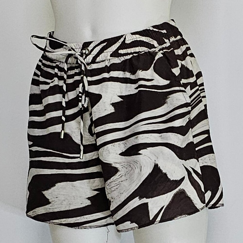 Michael Kors Zebra Print Drawstring Shorts – Lightweight & Chic, Resort Vibes